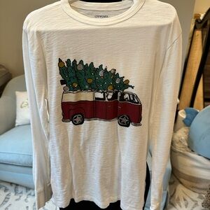Crewcuts White Tee with Christmas Tree Bus